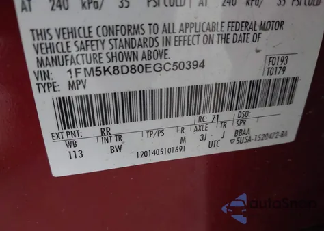 2014 Ford Explorer Xlt z USA, uszkodzony, nr VIN 1FM5K8D80EGC50394